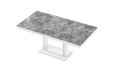 Stół rozkładany QUADRO 120 - Venatino dark (Marmur / Biały)